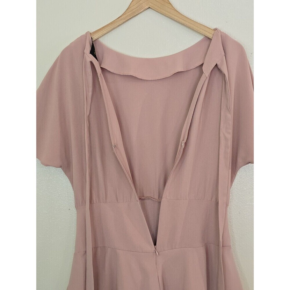 Do + Be Blush Pink Fit Flare Mini Dress Womens M Ruffle Wedding Guest Party - Picture 7 of 9
